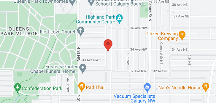 map of 3424 3 Street NW